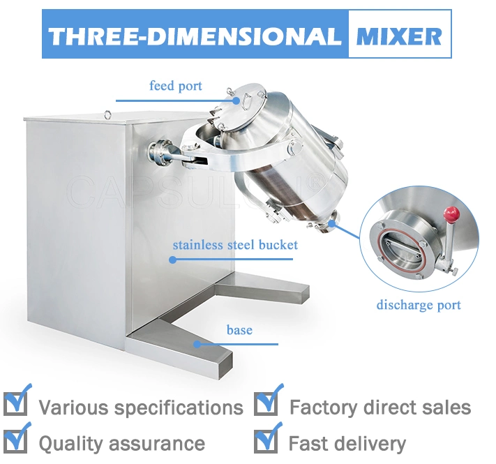 Sh Series Mixing Machine Three Dimensional Powder Granules Mixer 3D Rotating Drum Powder Blender Mixer