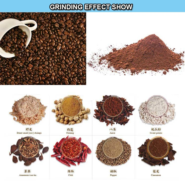 1500W Industrial Stainless Steel Chili Powder Soya Bean Nut Coffee Spice Grinding Electric Herb Turmeric Almond Grain Grinder Mill