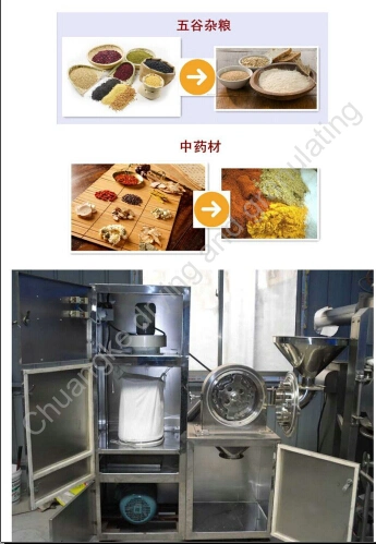 Herbal Medicine/Sugar/ Coffee Bean/ Spice/ Food/ Rice/ Grain/ Cereal Pulverizer/ Pepper Mill/ Milling Grinder with Dust Filter