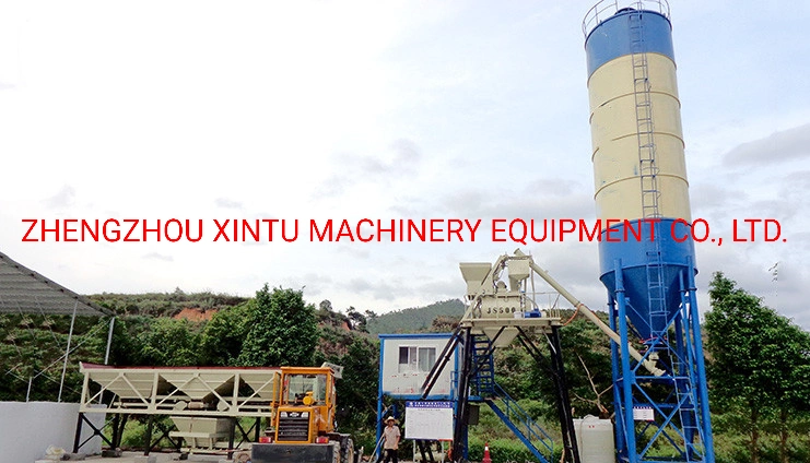 Bucket Type High Efficiency Concrete Batching Plant with Concrete Mixers Hzs25 to Hzs75