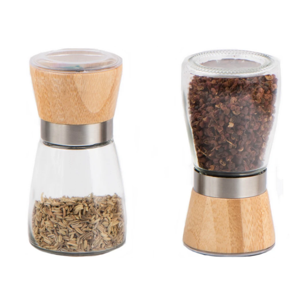 Manual Spice Grinder/Kitchen Mill/Salt Pepper Grinder/Ceramic Core Grinder with Glass Bottle for Salt Pepper Kitchen Mill