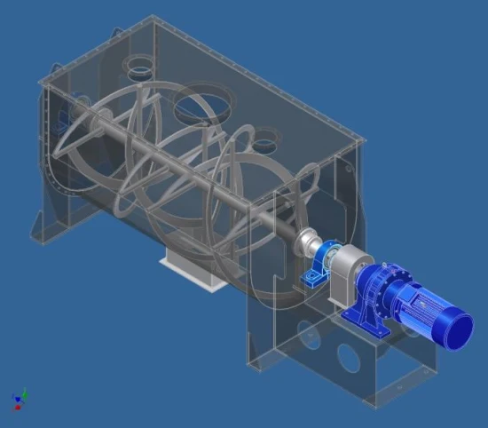 Misturador de fita horizontal de alta eficiência para produtos farmacêuticos/mistura de materiais químicos misturador espiral dupla linha de produção de forragem animal alimentação/detergente/especiaria