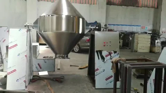 Novo tipo de misturador industrial de cone duplo automático de alta eficiência, mistura química de pó com aparência bonita, ampla aplicação